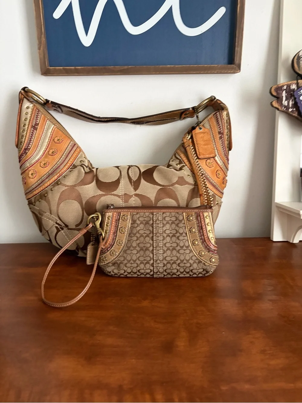 Coach Mia SoHo Signature Shoulder Bag & Wristlet *READ*